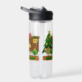 Vrolijk kerstfeest in de buurt van haard vreugdevu waterfles (Rechts)