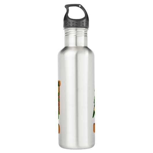 Vrolijk kerstfeest in de buurt van haard vreugdevu waterfles  (Achterkant)