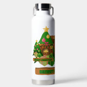 Vrolijk kerstfeest in de buurt van haard vreugdevu waterfles (Voorkant)