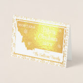 Vrolijk kerstfeest in de deelstaat Montana | Foto Folie Kaarten (Voorkant)