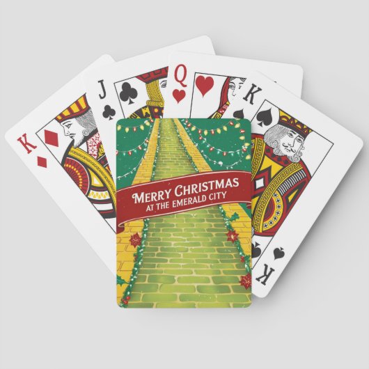 Vrolijk kerstfeest in de Emerald City Pokerkaarten (Achterkant)