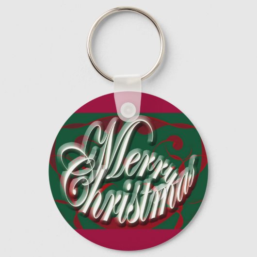 Vrolijk kerstfeest in de groene Sleutelhanger (Voorkant)