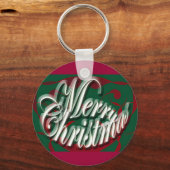 Vrolijk kerstfeest in de groene Sleutelhanger (Voorkant)
