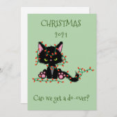 Vrolijk kerstfeest in de keuken van de kat 2021 feestdagenkaart (Voorkant / Achterkant)