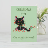 Vrolijk kerstfeest in de keuken van de kat 2021 feestdagenkaart (Staand voorkant)
