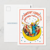  vrolijk kerstfeest in de maan briefkaart (Voorkant / Achterkant)