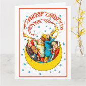 vrolijk kerstfeest in de maan kaart (Gele Bloem)