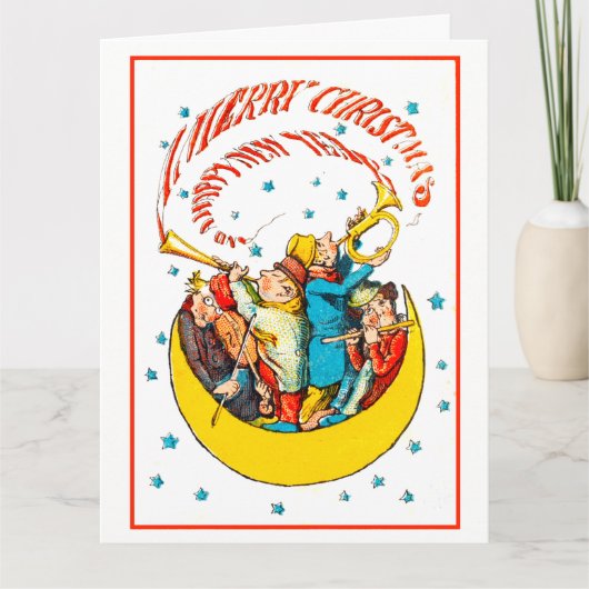 vrolijk kerstfeest in de maan kaart (Voorkant)