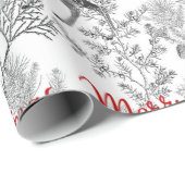 Vrolijk kerstfeest in de pines cadeaupapier (Rol Hoek)