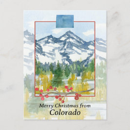 Vrolijk kerstfeest in de Rocky Mountains van Color Briefkaart