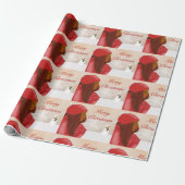 Vrolijk kerstfeest in de sneeuw cadeaupapier (Uitgerold)