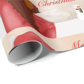 Vrolijk kerstfeest in de sneeuw cadeaupapier (Rol Hoek)