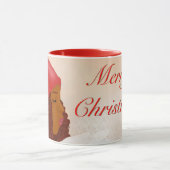 Vrolijk kerstfeest in de sneeuw mok (Midden)