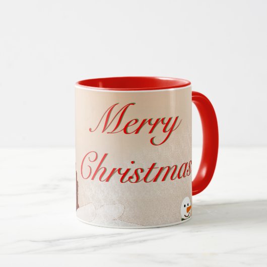 Vrolijk kerstfeest in de sneeuw mok (Voorkant rechts)