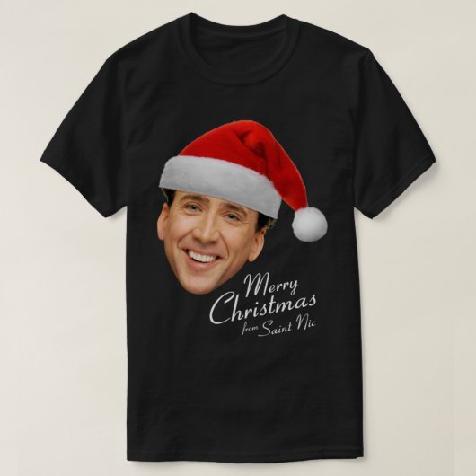 Vrolijk kerstfeest in de St.-Nic-olas-kooi T-shirt (Design voorkant)