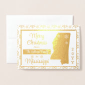 Vrolijk kerstfeest in de staat Mississippi | Foto Folie Kaarten (Voorkant met envelop)