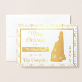 Vrolijk kerstfeest in de staat New Hampshire | Fot Folie Kaarten (Voorkant met envelop)