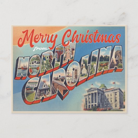 Vrolijk kerstfeest in de stijl van North Carolina Briefkaart (Voorkant)