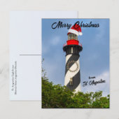 Vrolijk kerstfeest in de vuurtoren van St. Augusti Feestdagenkaart (Voorkant / Achterkant)