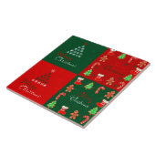 Vrolijk kerstfeest in de winter Groen en Rood Tegeltje (Zijkant)