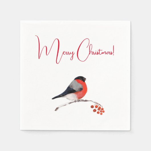 Vrolijk kerstfeest in de winter servet (Voorkant)