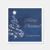 Vrolijk kerstfeest in donkerblauw servet (Voorkant)