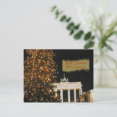 Vrolijk kerstfeest in Duitsland Brandenburg Gate Briefkaart (Staand voorkant)