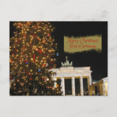 Vrolijk kerstfeest in Duitsland Brandenburg Gate Briefkaart (Voorkant)