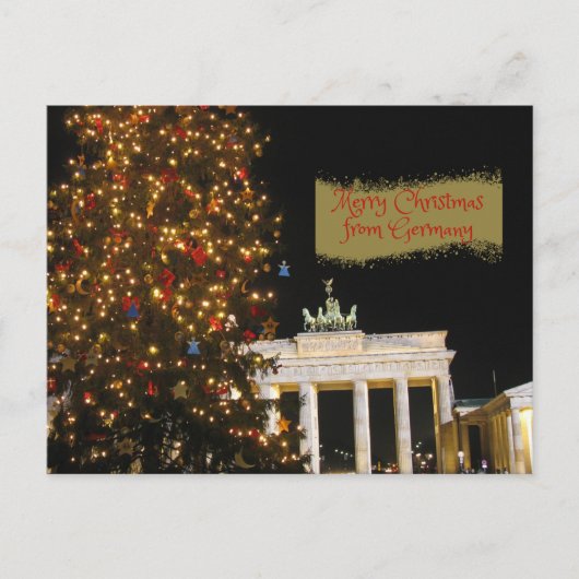 Vrolijk kerstfeest in Duitsland Brandenburg Gate Briefkaart (Voorkant)