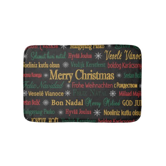 Vrolijk kerstfeest in een andere taal | badmat (Voorkant)