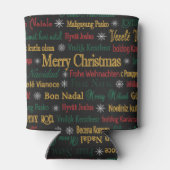 Vrolijk kerstfeest in een andere taal | blikjeskoeler (Achterkant)