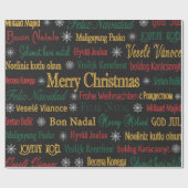 Vrolijk kerstfeest in een andere taal | cadeaupapier (Vlak)