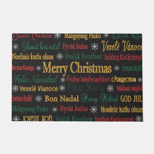 Vrolijk kerstfeest in een andere taal | deurmat (Voorkant)