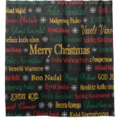 Vrolijk kerstfeest in een andere taal | douchegordijn (Voorkant)