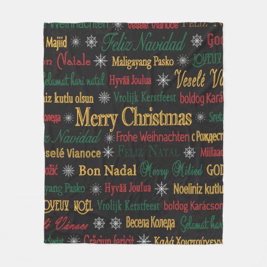 Vrolijk kerstfeest in een andere taal | fleece deken (Voorkant)