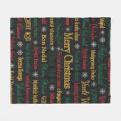 Vrolijk kerstfeest in een andere taal | fleece deken (Voorkant (Horizontaal))