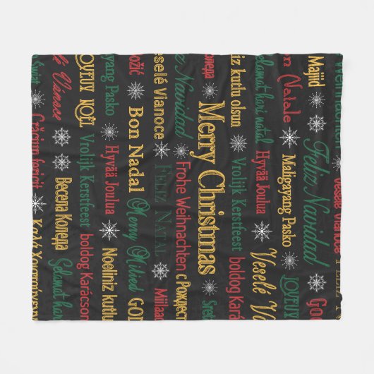 Vrolijk kerstfeest in een andere taal | fleece deken (Voorkant (Horizontaal))