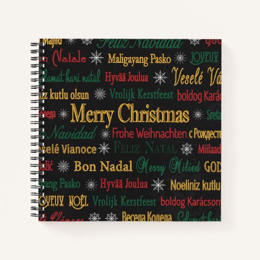 Vrolijk kerstfeest in een andere taal | notitieboek (Voorkant)