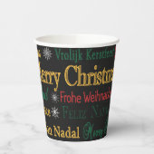 Vrolijk kerstfeest in een andere taal | papieren bekers (Links)