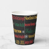 Vrolijk kerstfeest in een andere taal | papieren bekers (Rechts)