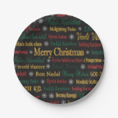 Vrolijk kerstfeest in een andere taal | papieren bordje (Voorkant)