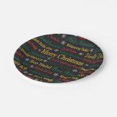 Vrolijk kerstfeest in een andere taal | papieren bordje (Gekanteld)