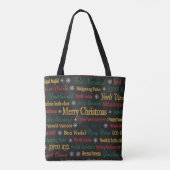 Vrolijk kerstfeest in een andere taal | tote bag (Achterkant)