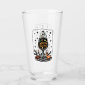 Vrolijk kerstfeest in een wijnglas glas (Voorkant)