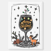 Vrolijk kerstfeest in een wijnglas magneet (Voorkant)