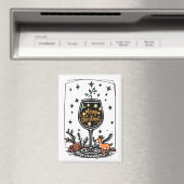 Vrolijk kerstfeest in een wijnglas magneet (Insitu (Vaatwasser))