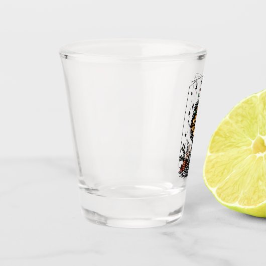 Vrolijk kerstfeest in een wijnglas shot glas (Links)