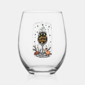 Vrolijk kerstfeest in een wijnglas wijnglas zonder voet (Achterkant)