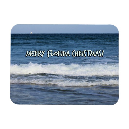 Vrolijk kerstfeest in Florida over de oceaan Magneet (Horizontaal)