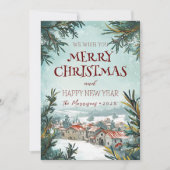 Vrolijk kerstfeest in Gelukkig Nieuwjaar Winter Feestdagenkaart (Voorkant)